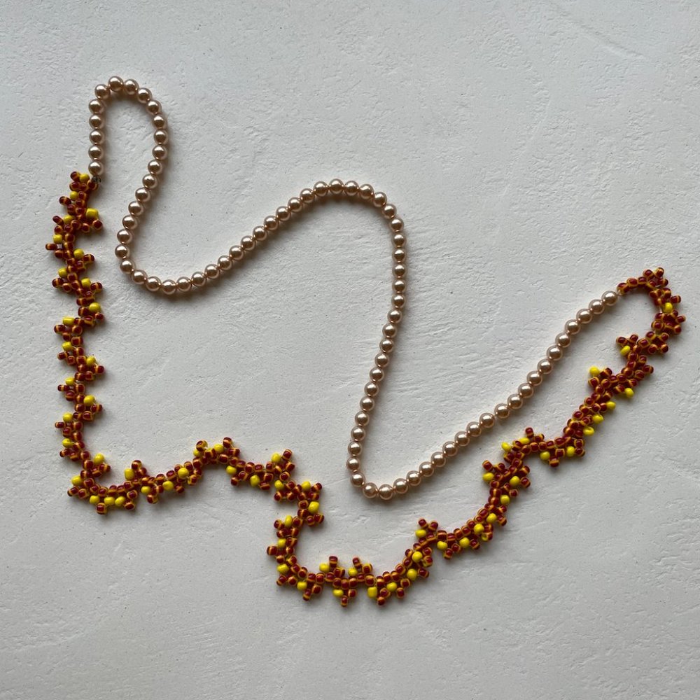 Anthropology Beaded and Pearl Necklace